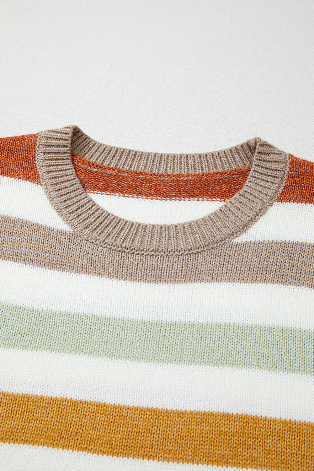 Multicolour Striped Colorblock Plus Size Cozy Sweater Dear-Lover Dropshipping