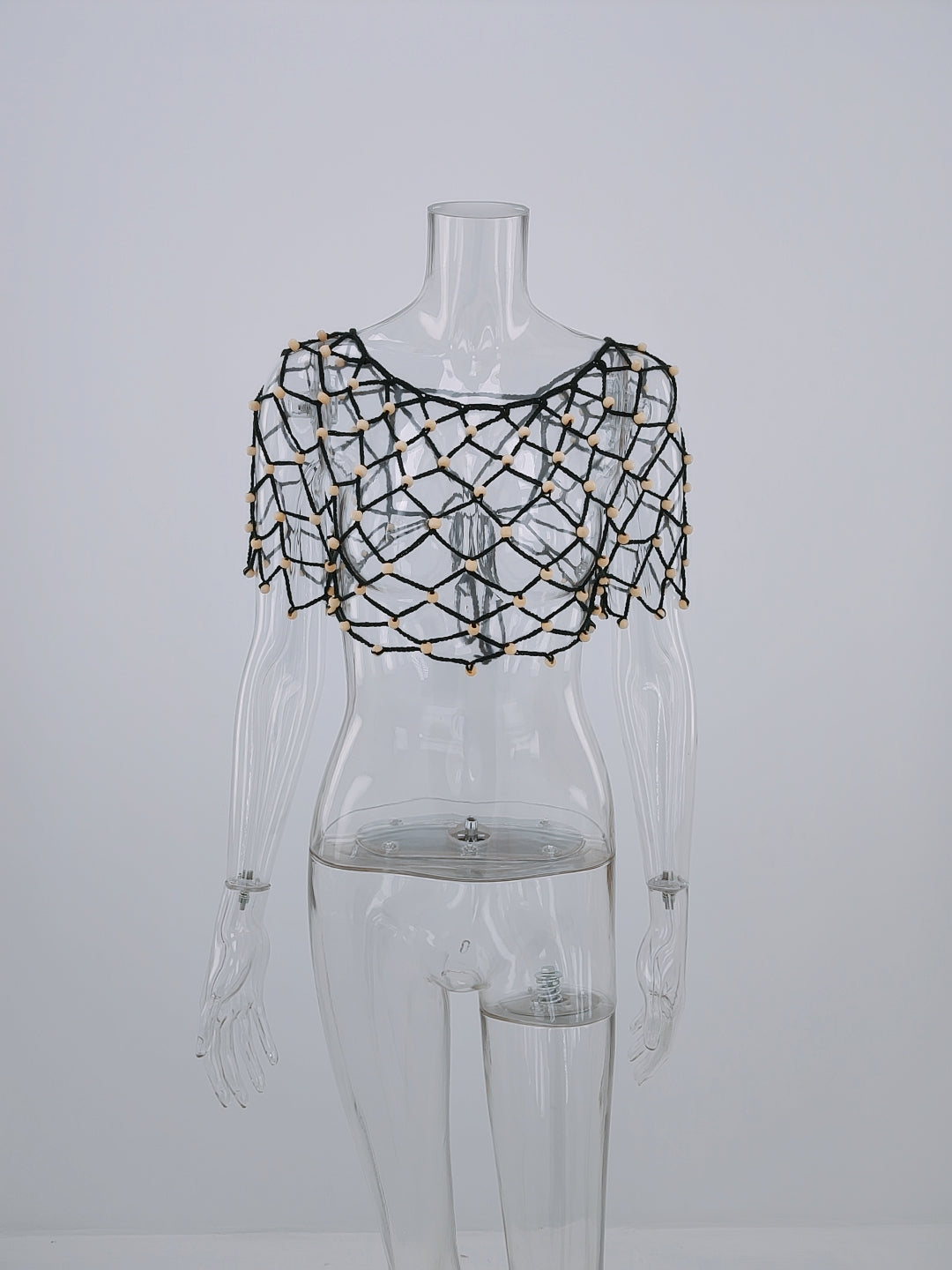 Spring Summer Seaside Holiday Hollow Out Cutout Beading Bikini Sexy Suspenders Beach Shirt Bella Mia