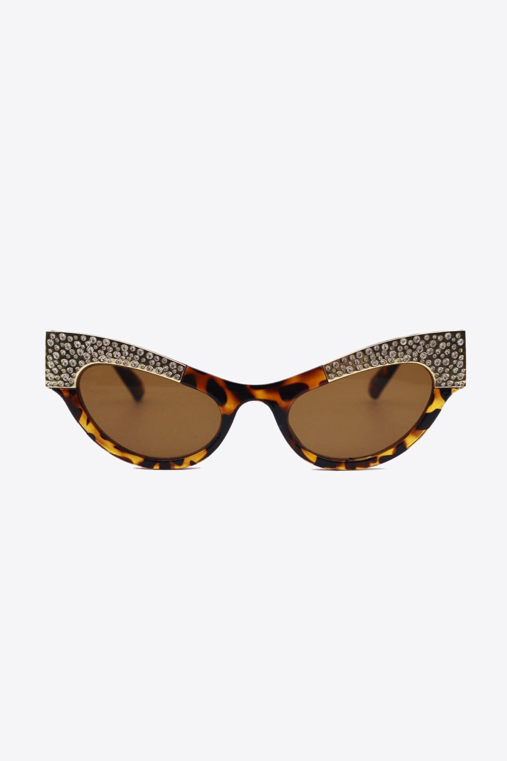 UV400 Rhinestone Trim Cat-Eye Sunglasses.