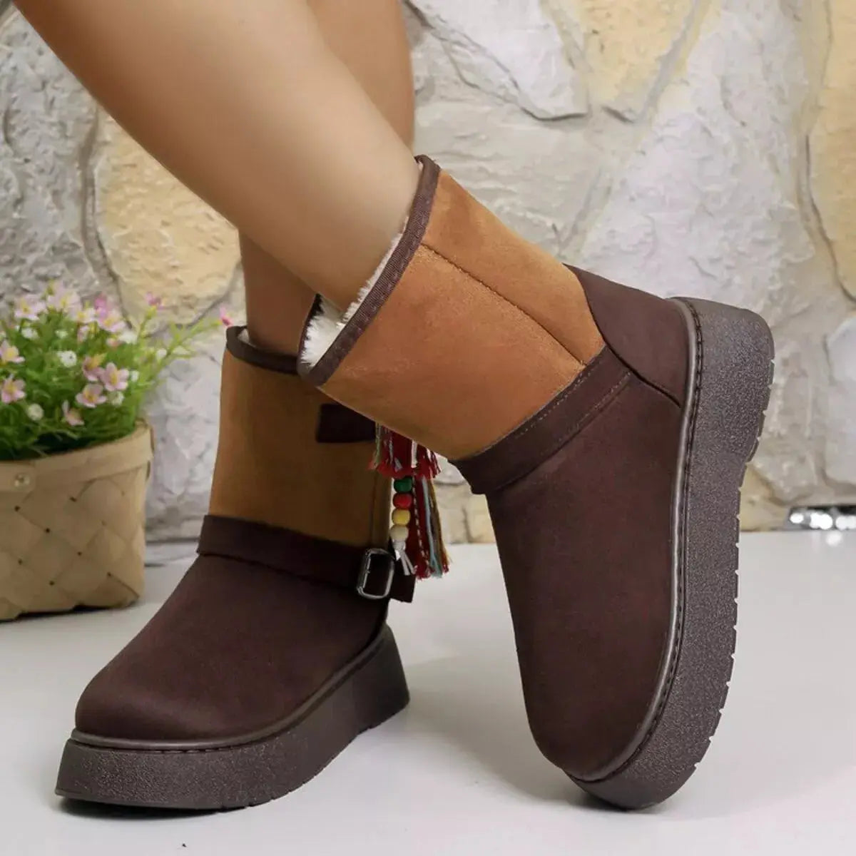 Bohemian Style Ankle Boots with Tassel Decor Simply Love