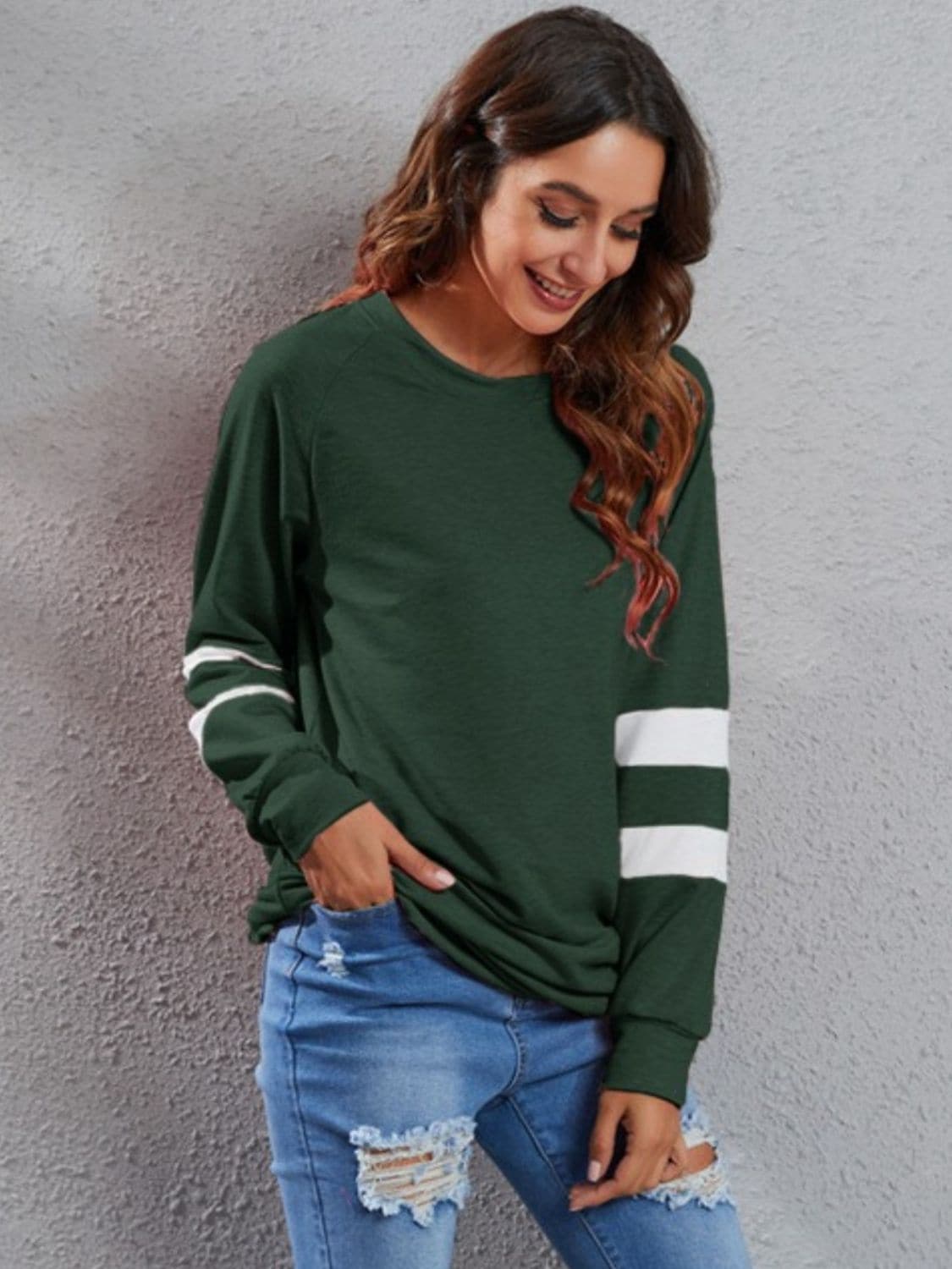 Stylish striped long sleeve tee for all sizes