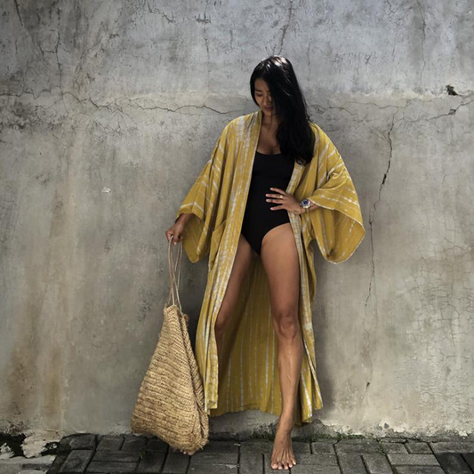 Sun-Protective Clothing Lace Printing Cardigan Long Sleeve Beach Vacation Bikini Outwear Blouse Women Bella Mia