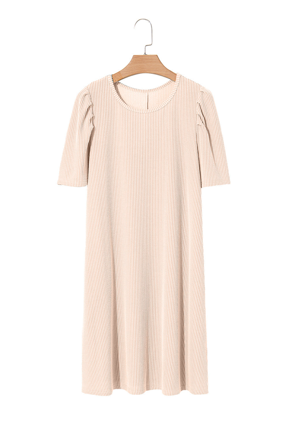 Blossom Corded Crew Neck Puff Sleeve Mini Dress Divine Design4U