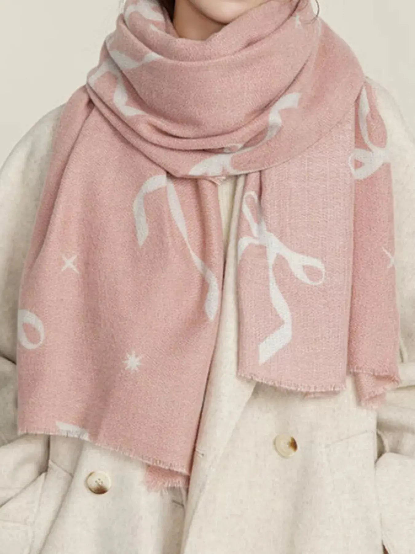 Bow Print Lightweight Scarf Simply Love