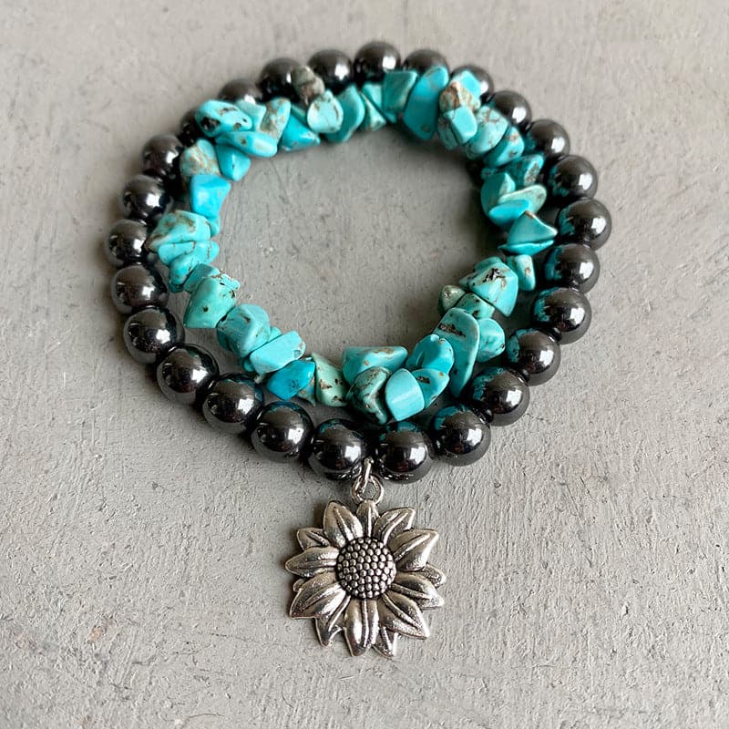 Turquoise Alloy Bracelet.