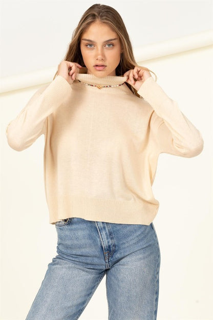 Cozy elegance high-neck sweater