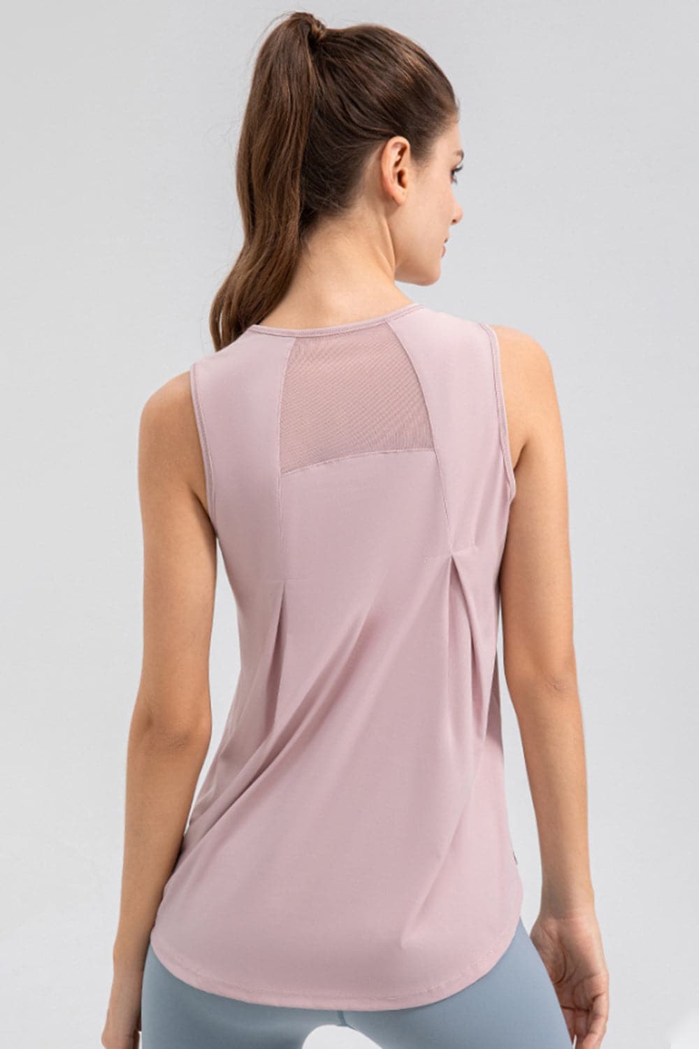 Round Neck Wide strap Active Tank.