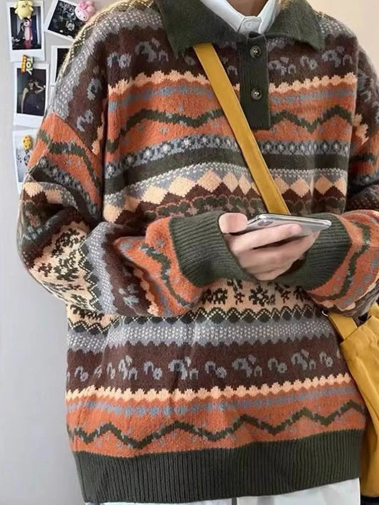 Men's Vintage Patterned Knit Sweater Simply Love