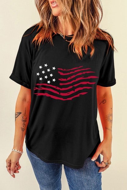 US Flag Round Neck Short Sleeve T-ShirtDiscover the Patriotic Elegance

Embrace your American spirit with our US Flag Round Neck Short Sleeve T-Shirt, a versatile piece that exudes style and patriotism. CLove Salve Flag Round Neck Short SleeveT-Shirts