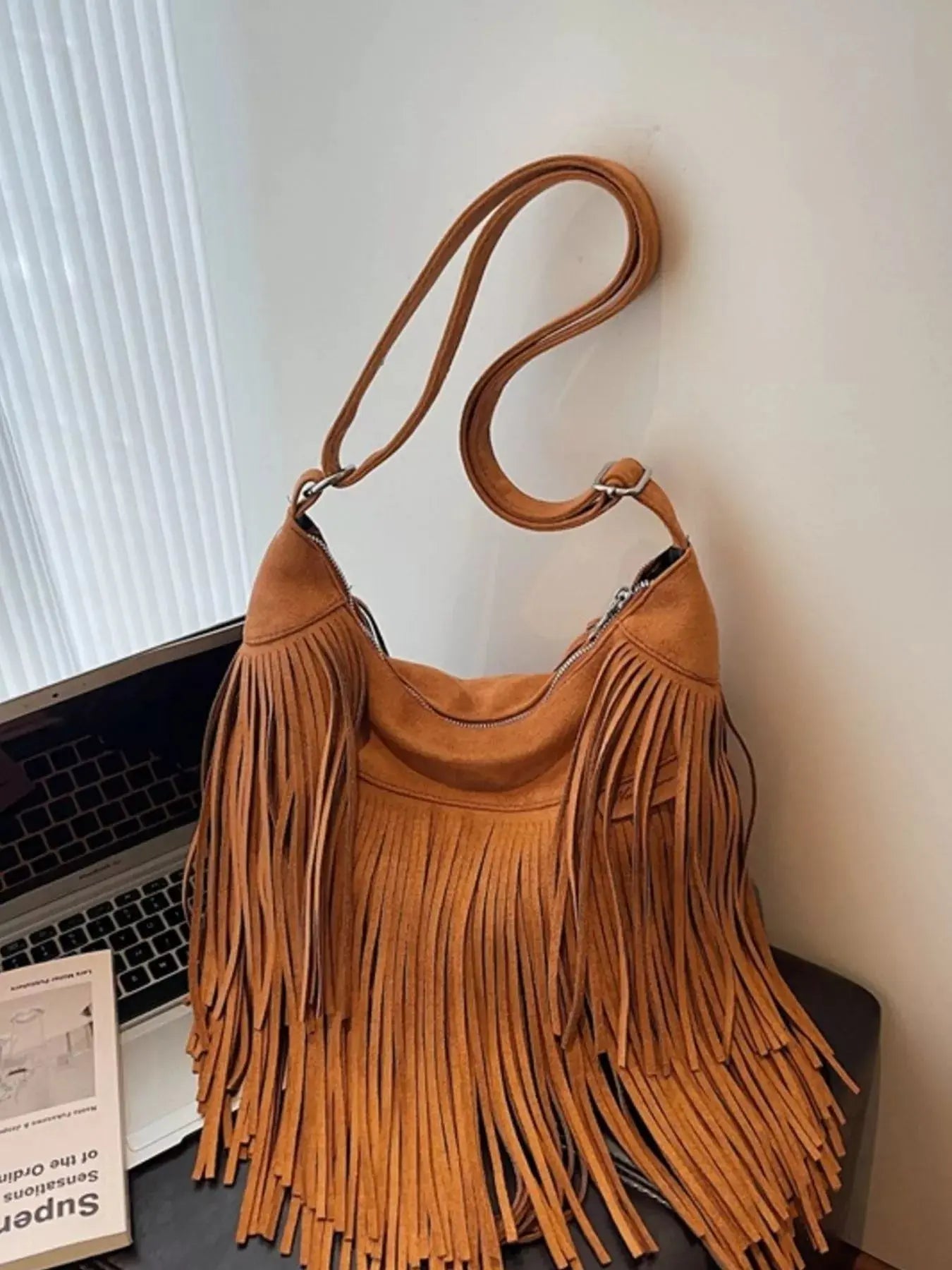Fringe Suede Crossbody Bag Simply Love