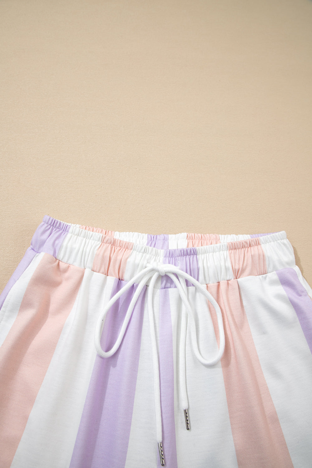 Purple Stripe Print Drawstring Loose Pants With Pockets Dear-Lover Dropshipping