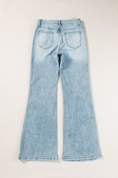 High Waist Bootcut Jeans with Pockets.