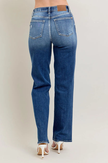 Judy Blue Plus Size High Waist 90s Straight Leg Jeans - Love Salve 