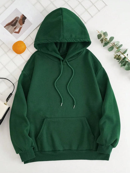 Drawstring Dropped Shoulder Hoodie.