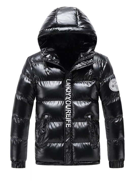 Men's Plus Size Padded Hooded Winter Coat With Zipper Simply Love