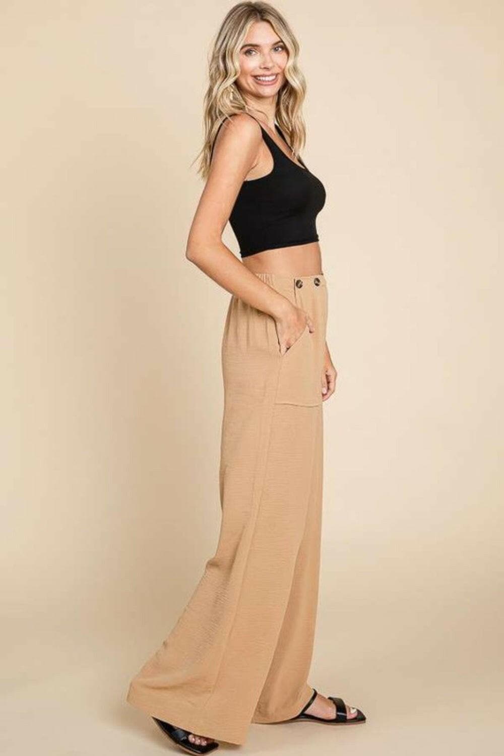 Culture Code Full Size High Waist Wide Leg Cargo Pants.