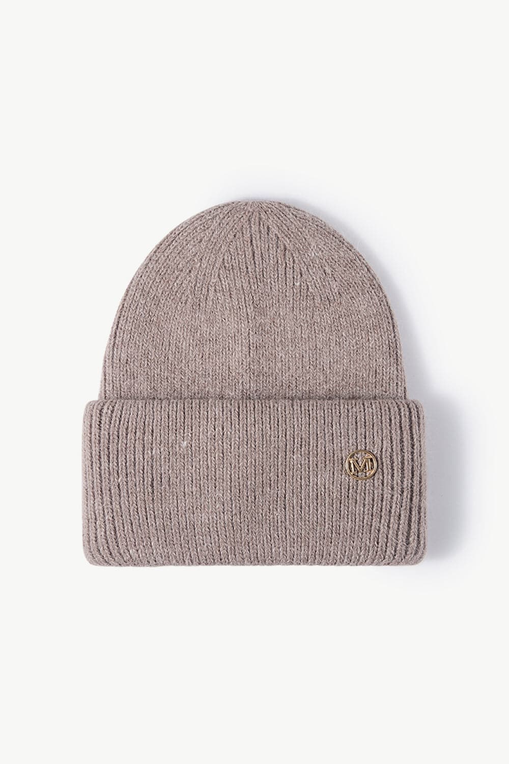 M Rib-Knit Cuff Beanie.