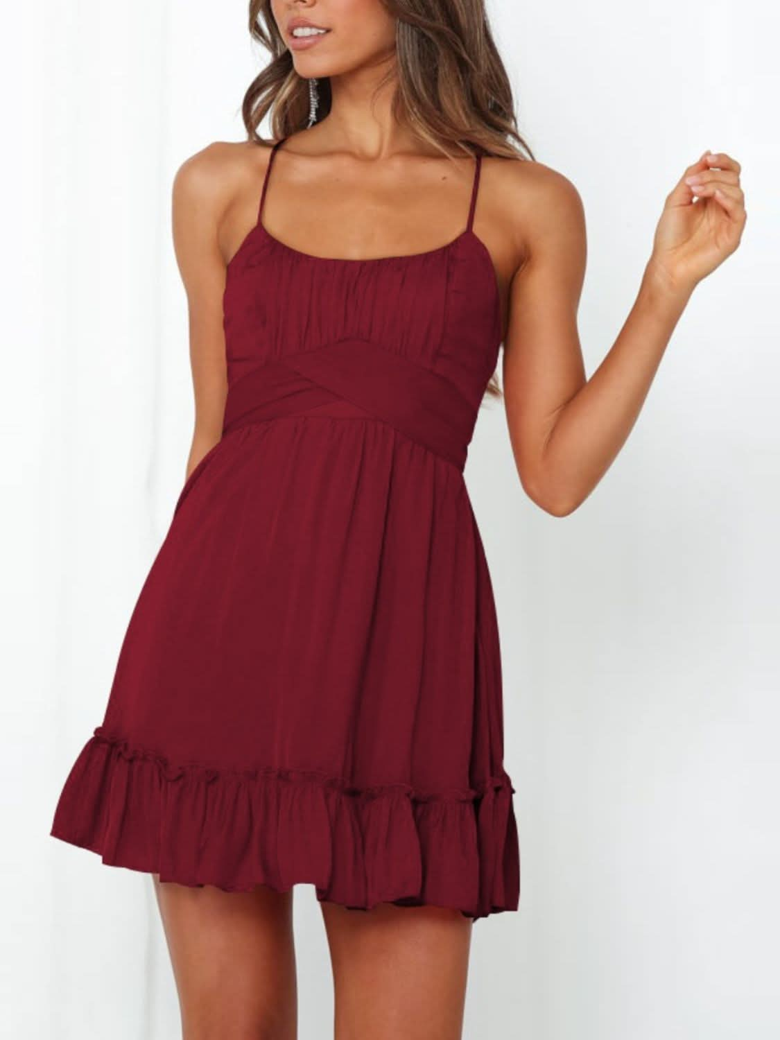 Tied crisscross cami dress