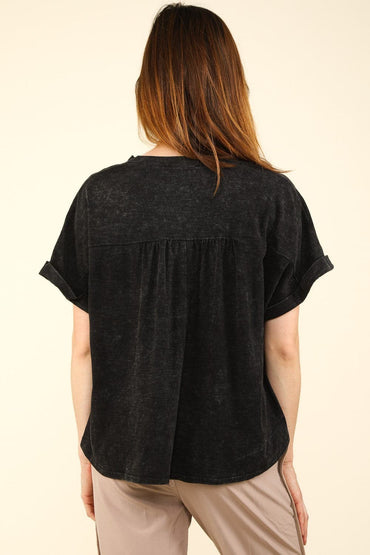 VERY J Nochted Short Sleeve Washed T-Shirt.