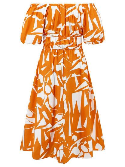 Printed Off-Shoulder Balloon Sleeve DressStep into Style with our Printed Off-Shoulder Balloon Sleeve Dress
 
 
Chic and Trendy: Elevate your wardrobe with this stylish off-shoulder dress featuring balloon Love Salve -Shoulder Balloon Sleeve DressColor