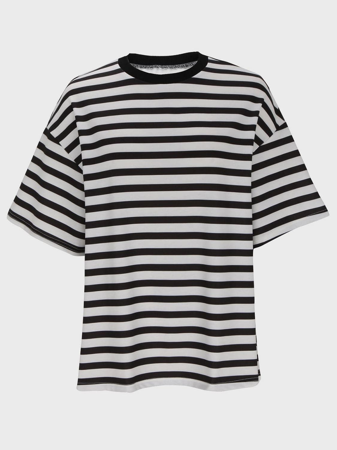 Striped Round Neck Half Sleeve T-Shirt.