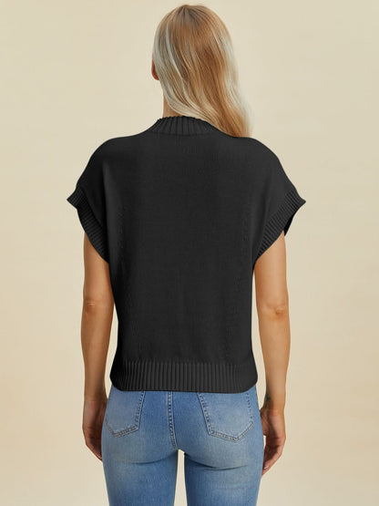 Double take mock neck sweater