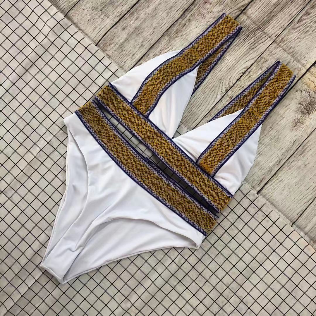 Swimsuit Nylon High Waist Popular Swimsuit Split Bikini Solid Color Bikini Bella Mia