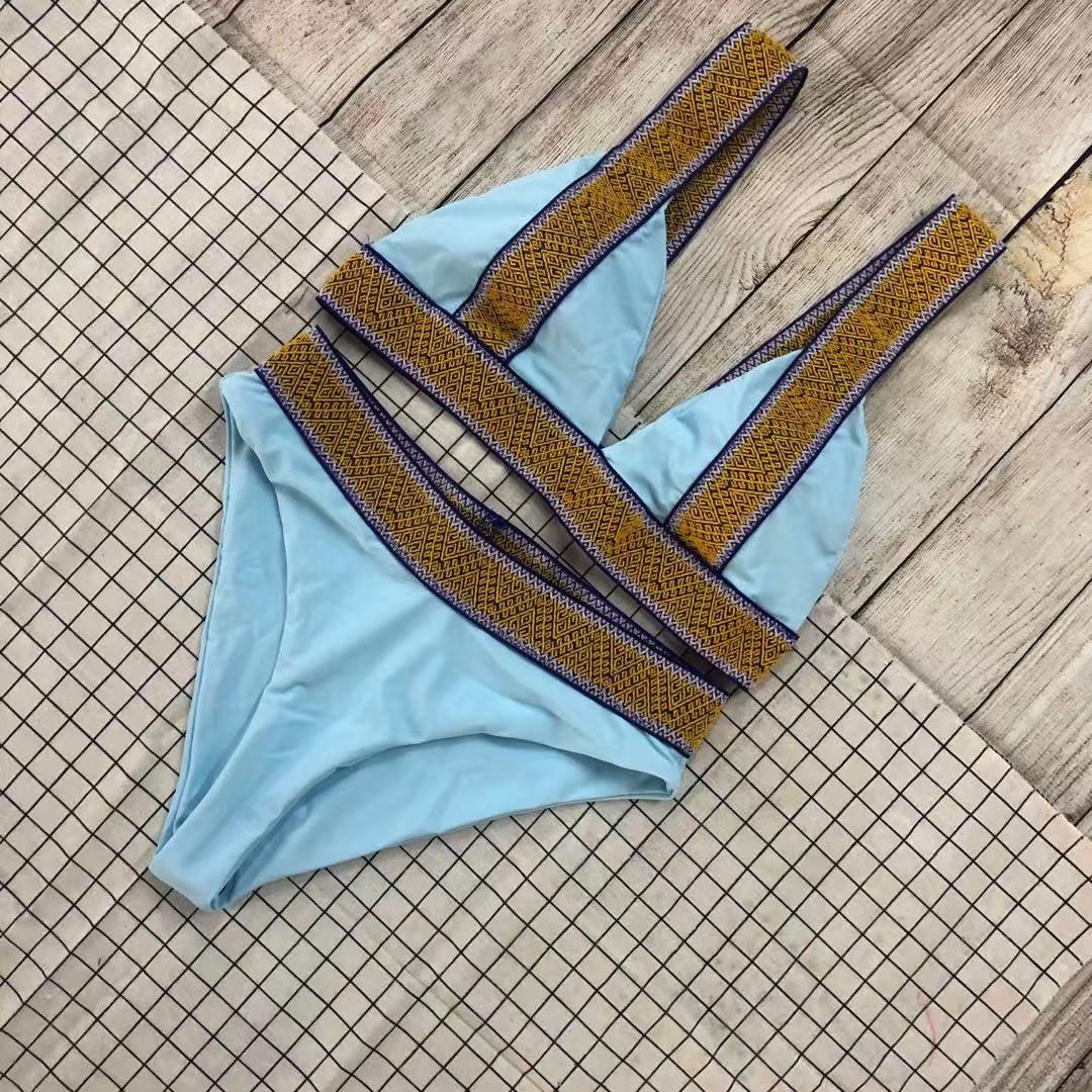 Swimsuit Nylon High Waist Popular Swimsuit Split Bikini Solid Color Bikini Bella Mia