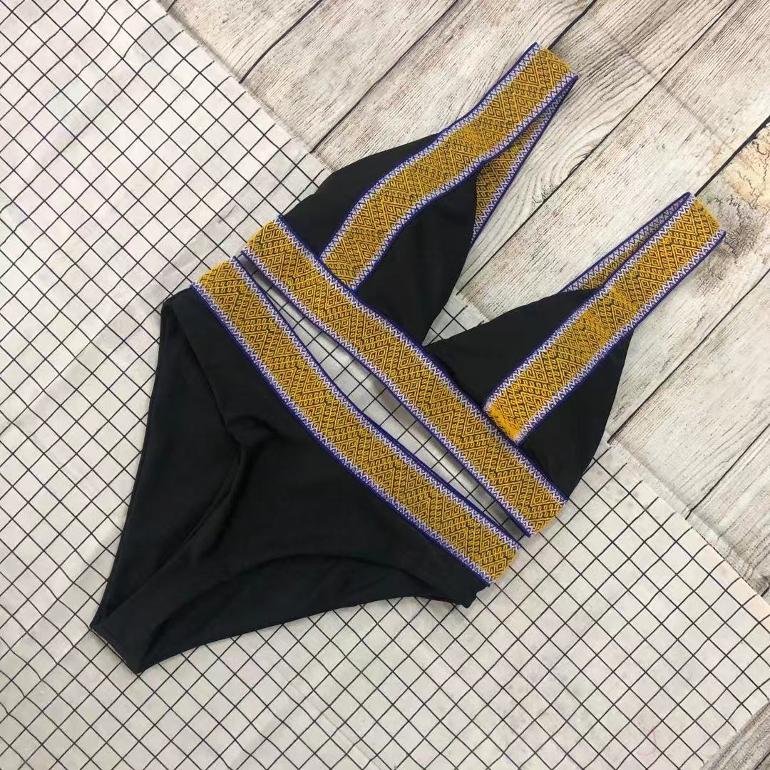 Swimsuit Nylon High Waist Popular Swimsuit Split Bikini Solid Color Bikini Bella Mia