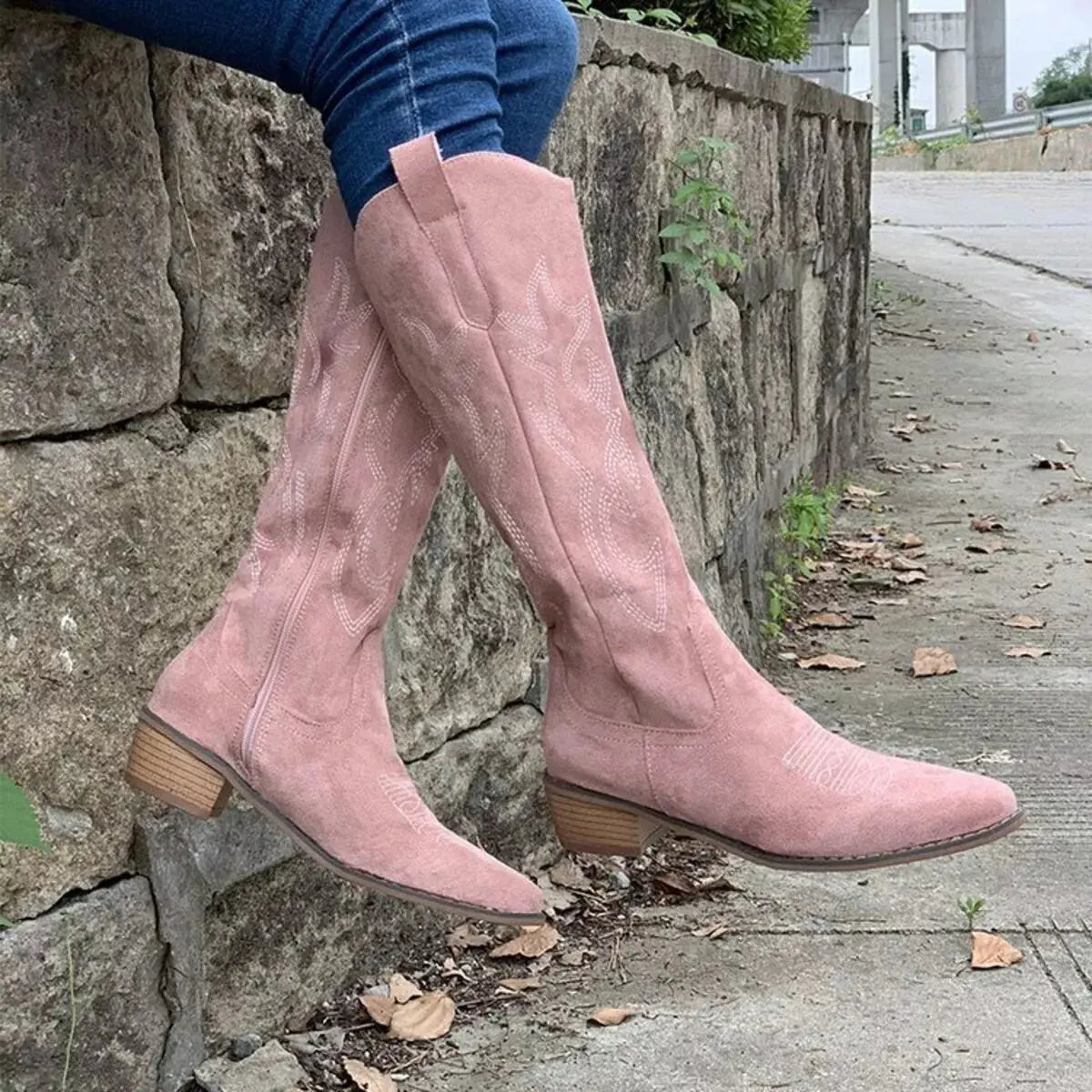 Point Toe Block Heels Boots Simply Love