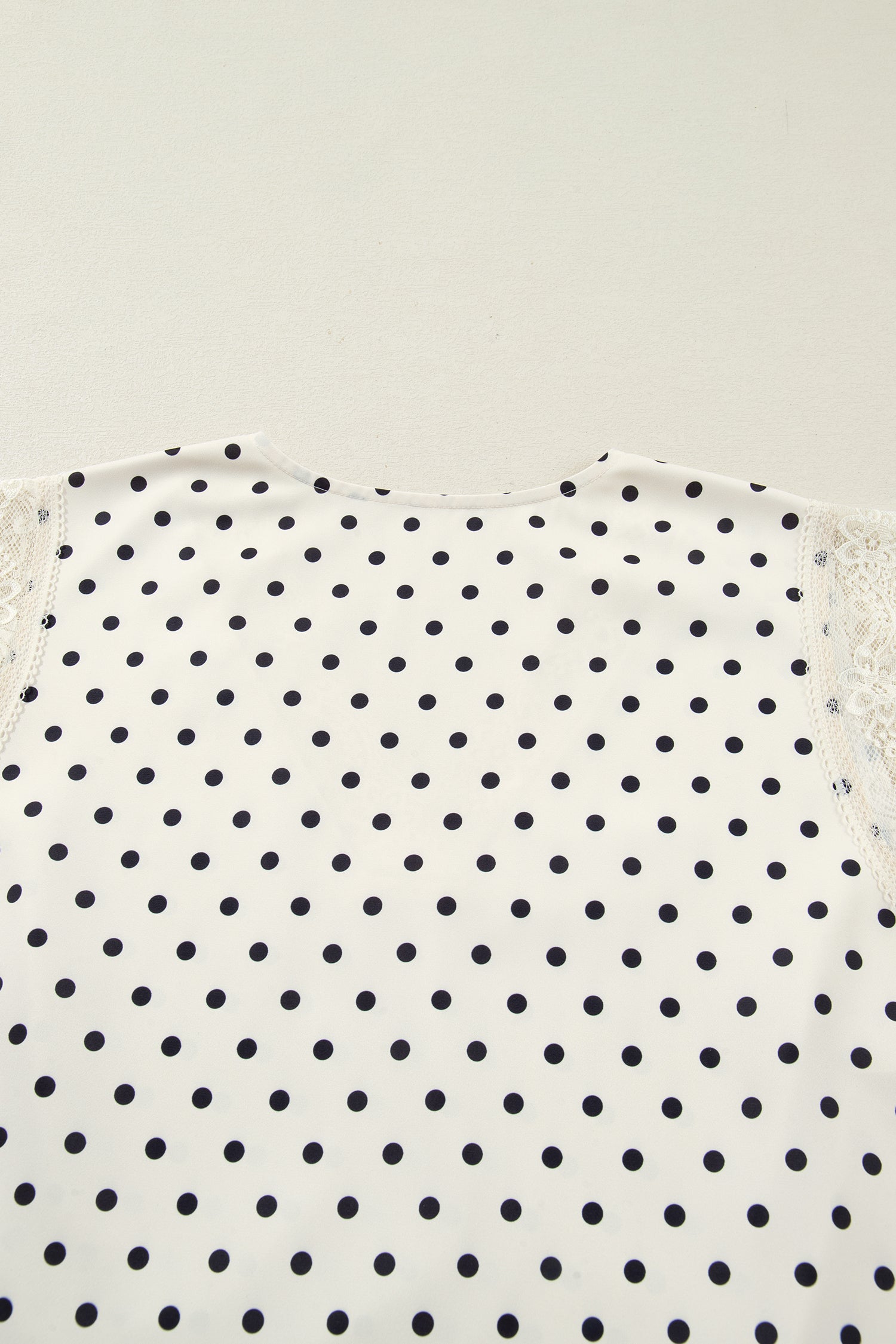 Apricot Plus Size Polka Dot Print Lace Trim V Neck Sleeveless Top - Love Salve