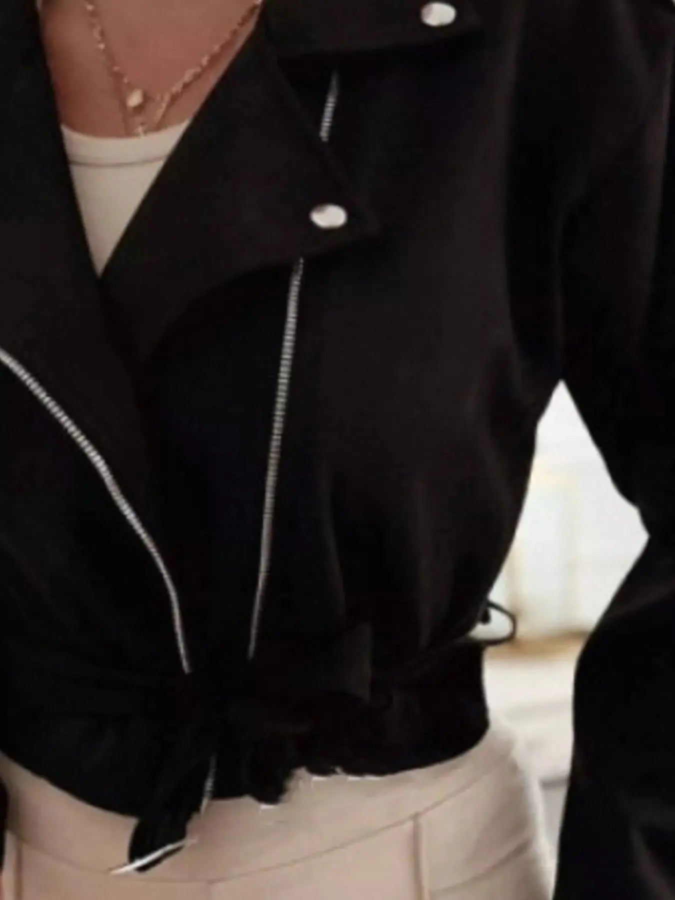 Zip Up Cropped Jacket Simply Love