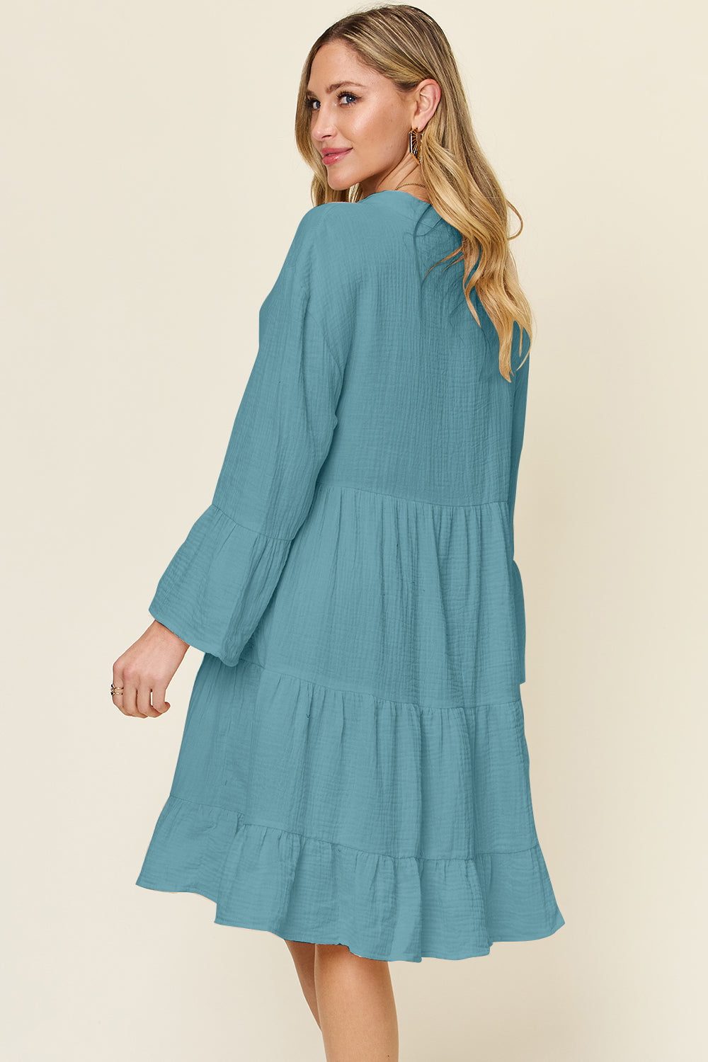 Double Take: Ruffle Hem Button-Up Dress