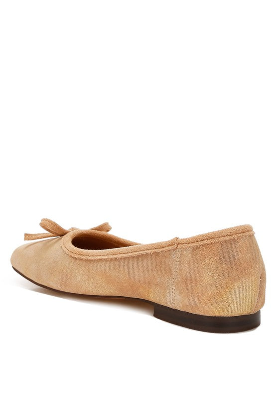 Rubyrose suede ballerinas with bow