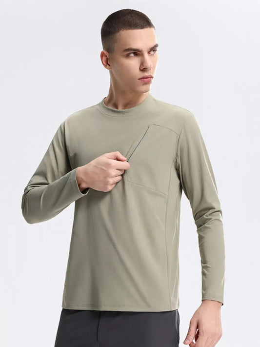Men's Plus Size Casual Long Sleeve Active Sweatshirt with Zipper Pocket Simply Love