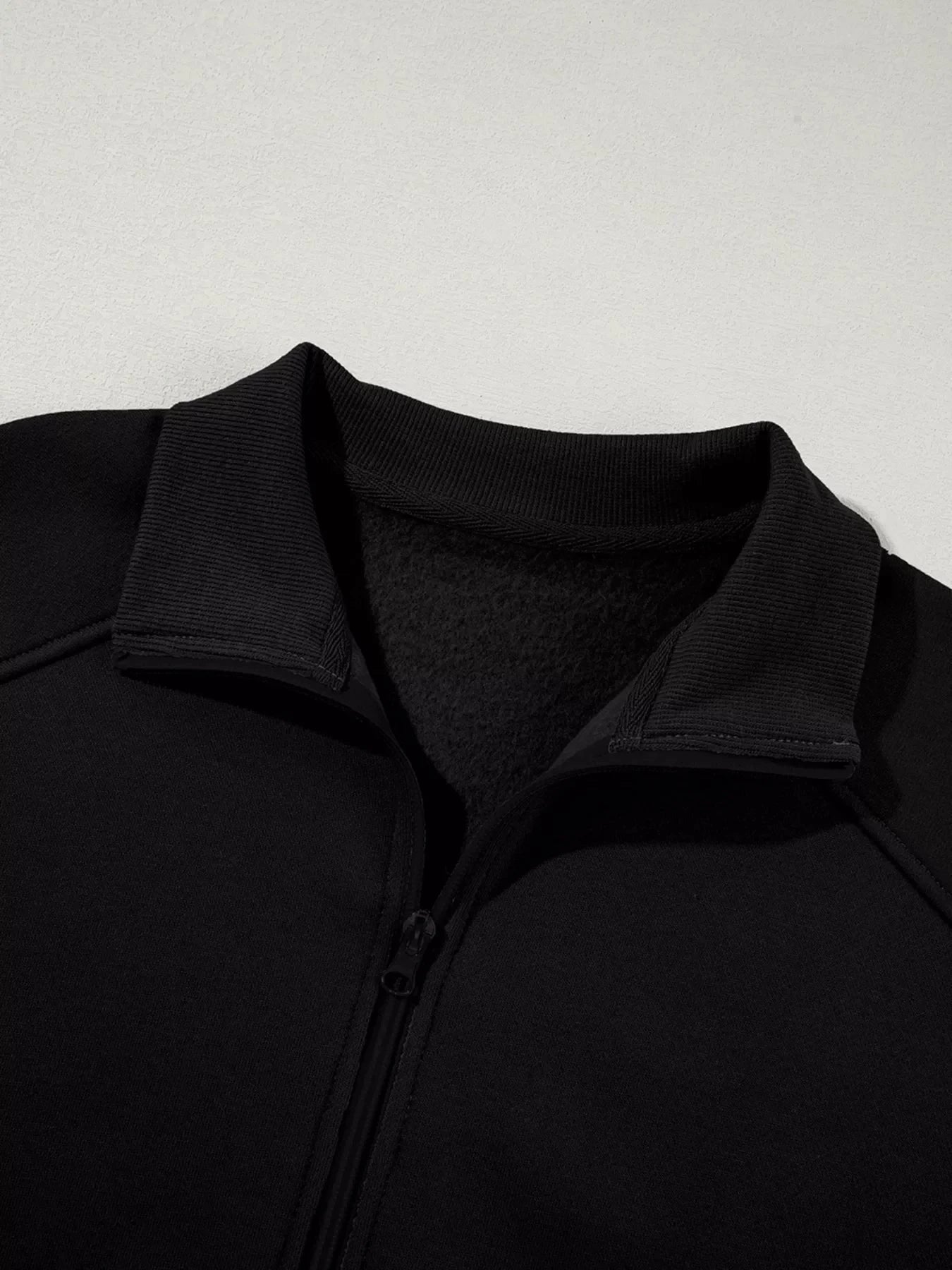 Drop Shoulder Zip Up Jacket and Drawstring Pants Active 2pcs Set Coco’s Tee Boutique