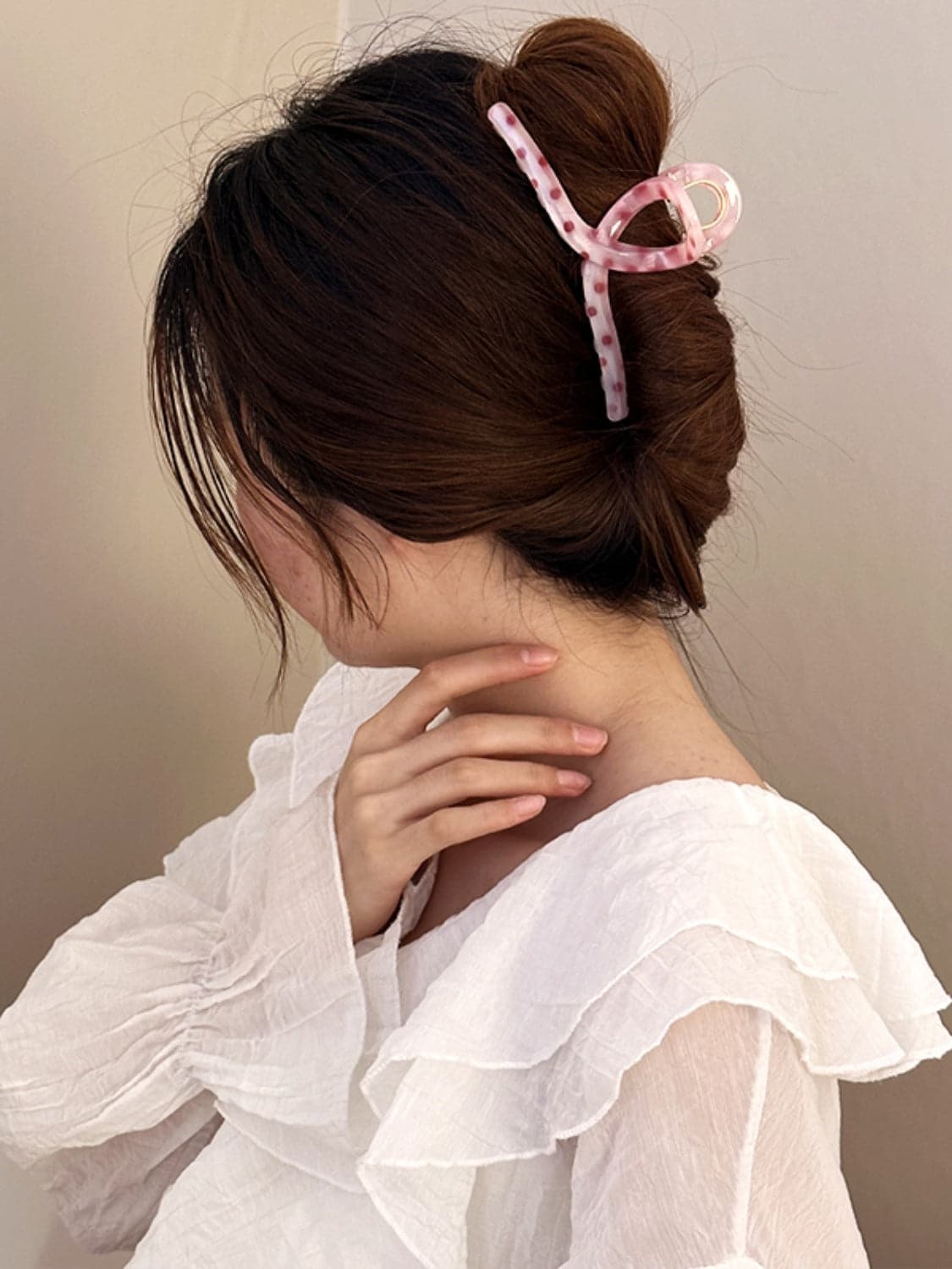 PC Polka Dot Hair Claw Clip.