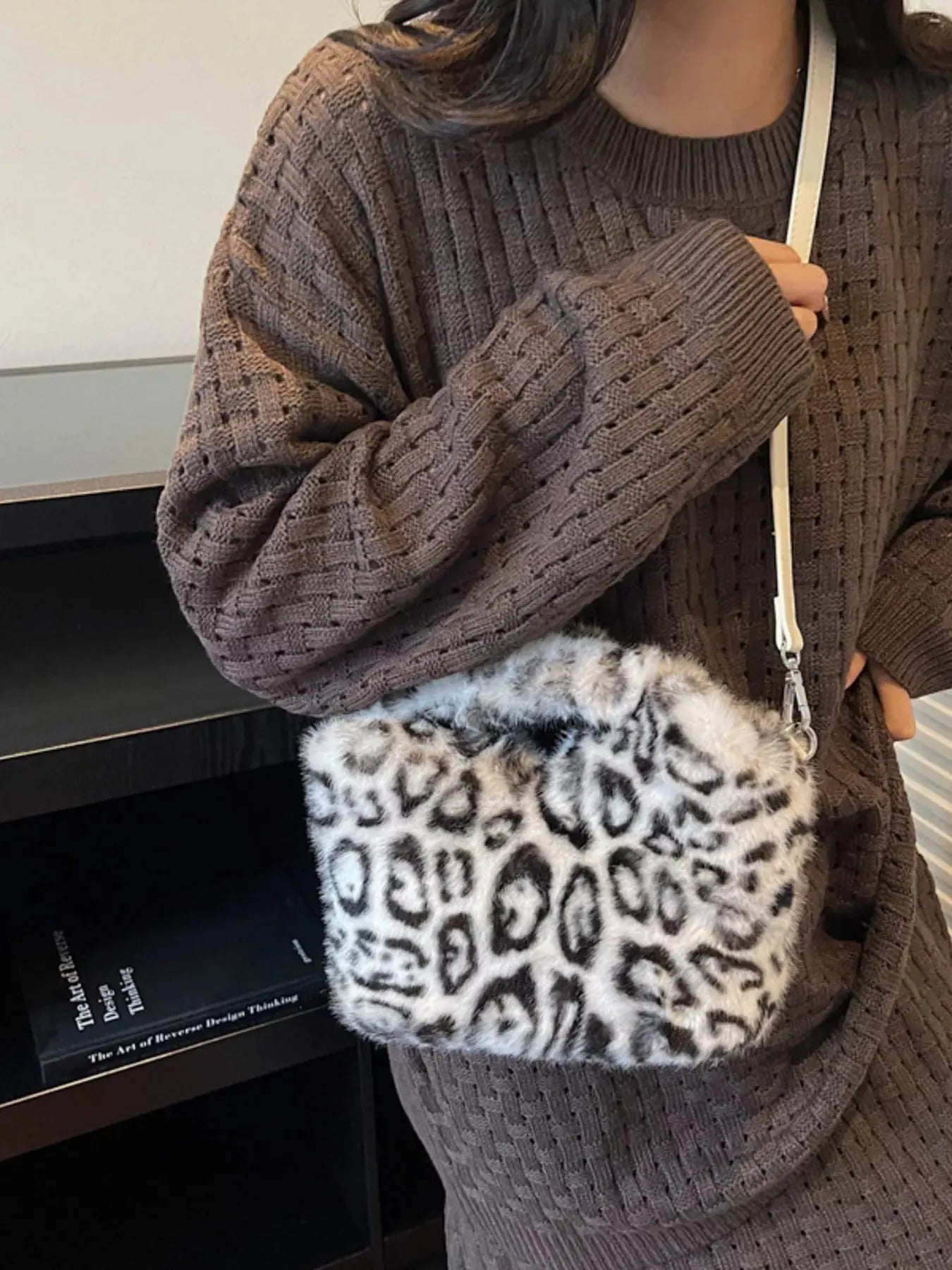 Leopard Plush Crossbody Bag Simply Love