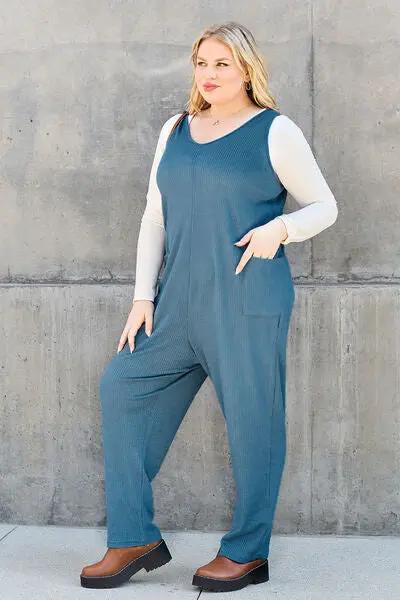 Double Take Full Size Sleeveless Straight Jumpsuit - Love Salve