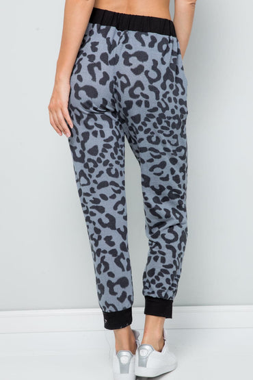 Leopard Print Full-Size Sweatpants