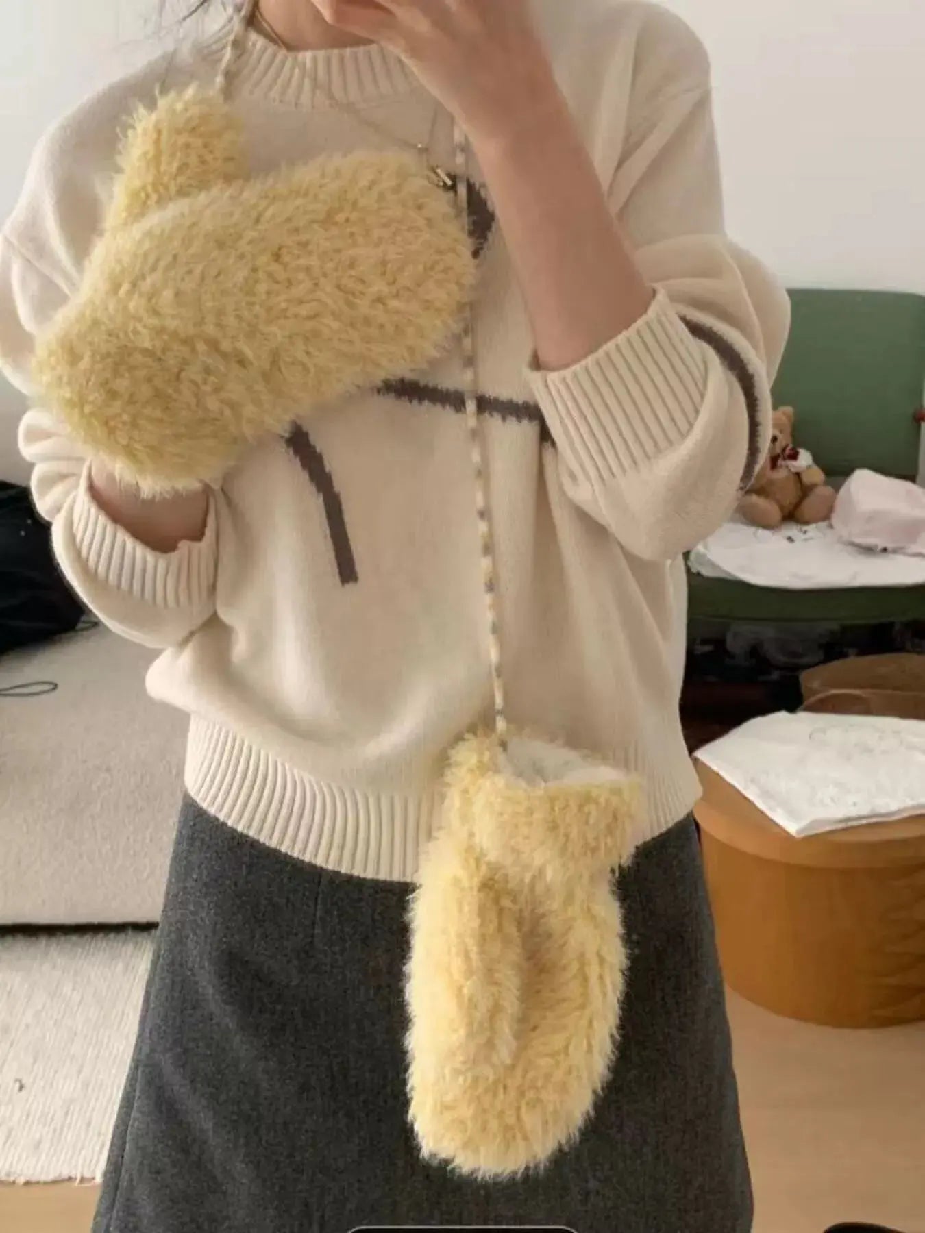 Fluffy Knit Mittens Gloves Simply Love