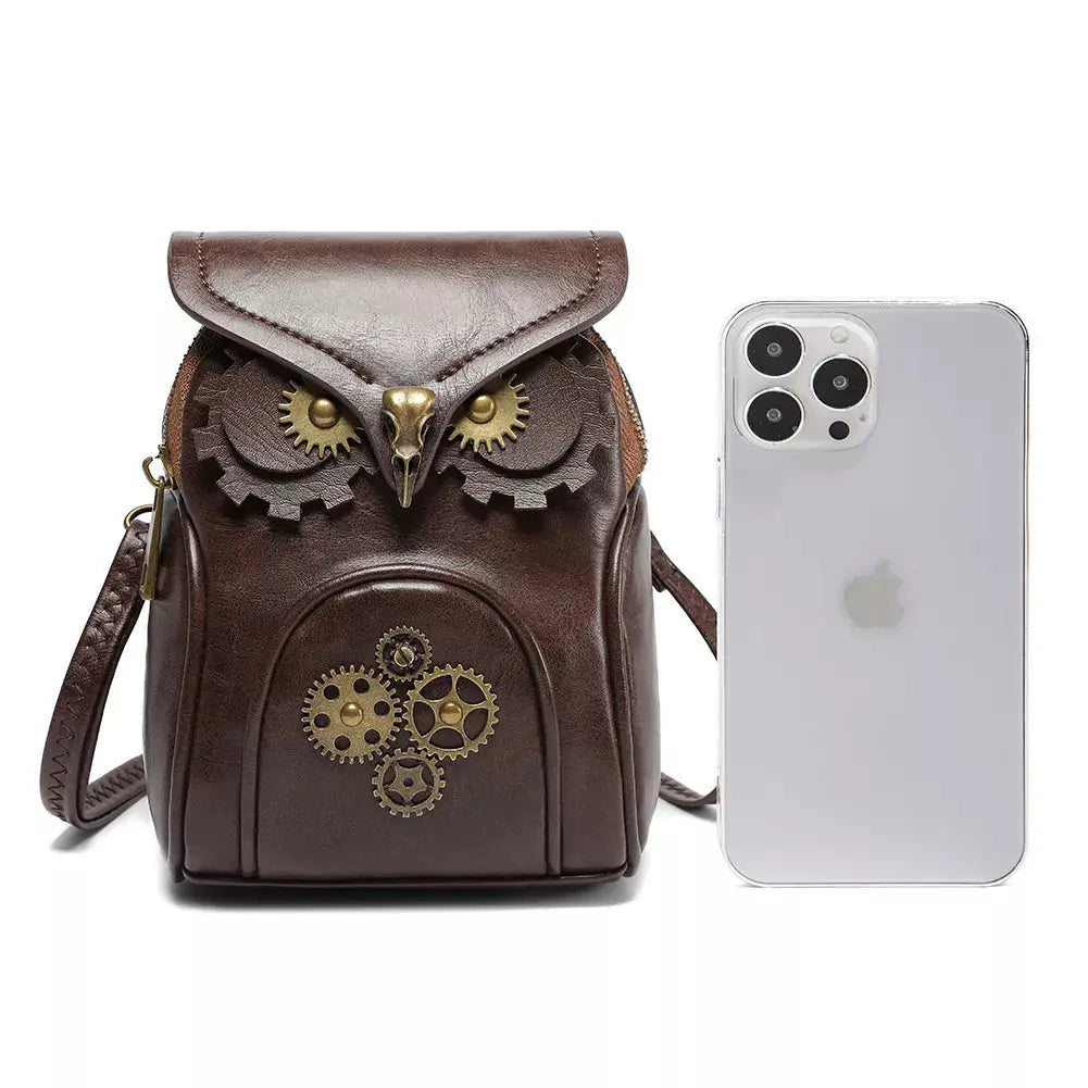 Steampunk Owl Design Crossbody Bag Simply Love