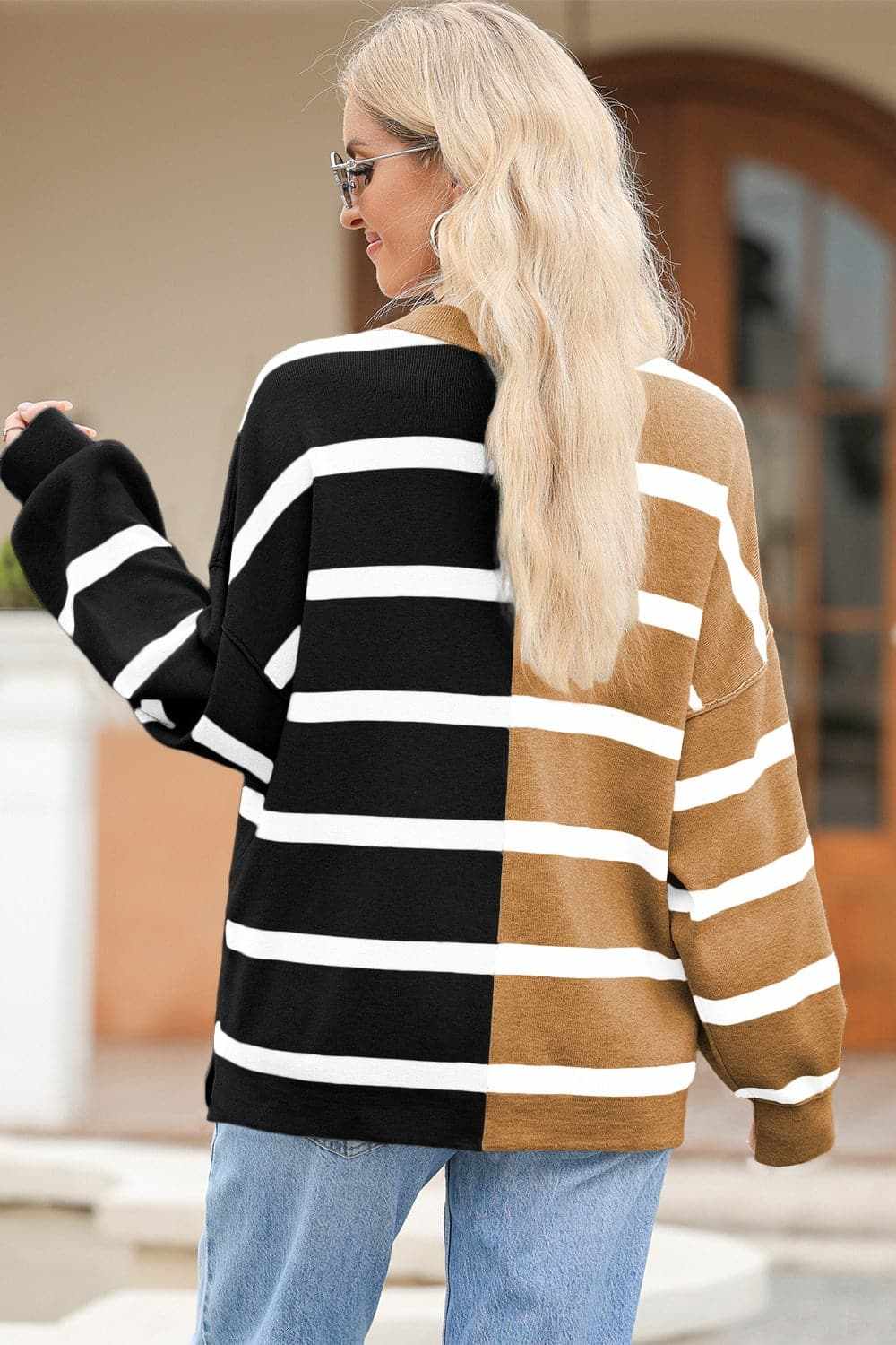 Chic striped long sleeve top - Love Salve 