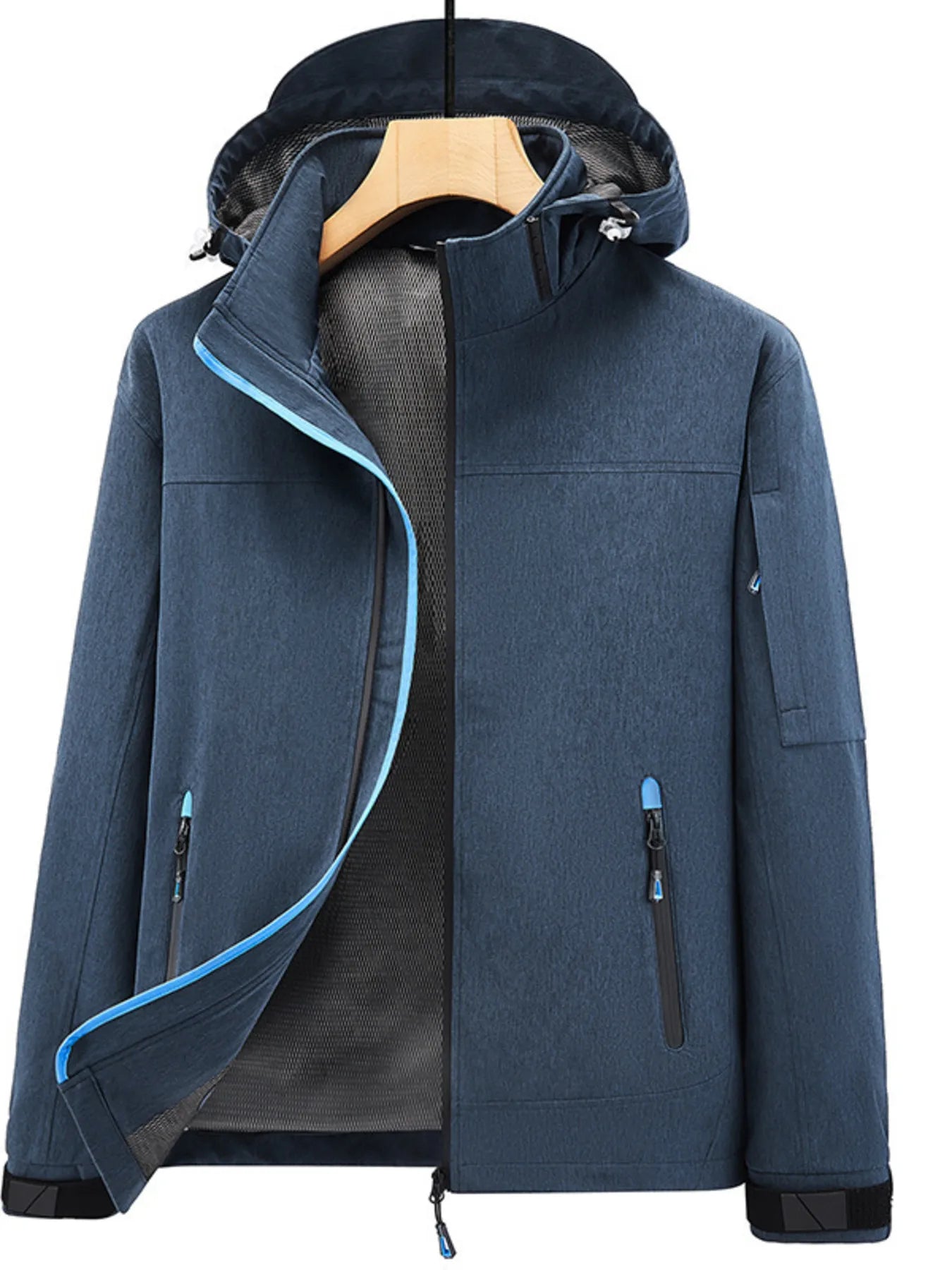 Men's Plus Size Outdoor Zip Up Hooded Jacket Simply Love