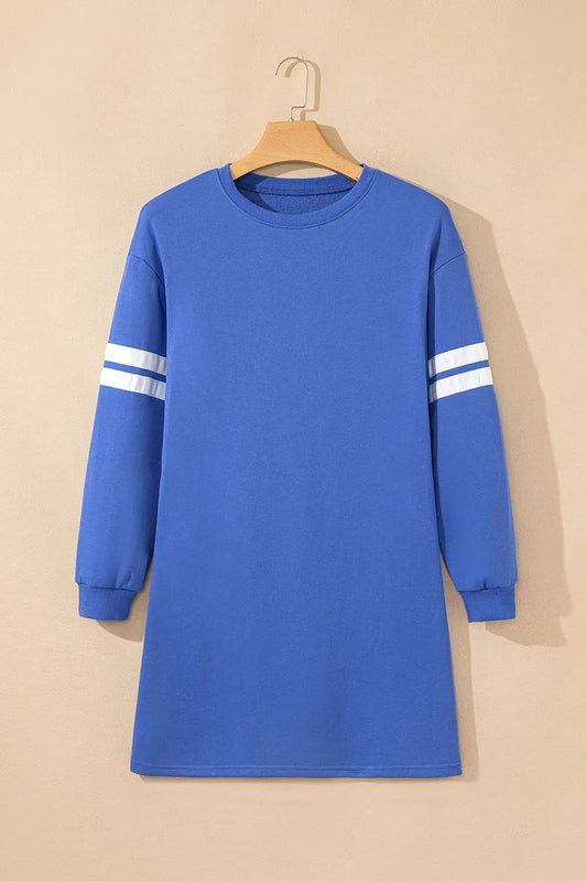 Women's Varsity Dress - Comfy & Stylish - Casual Sweatshirt Mini - Detail View