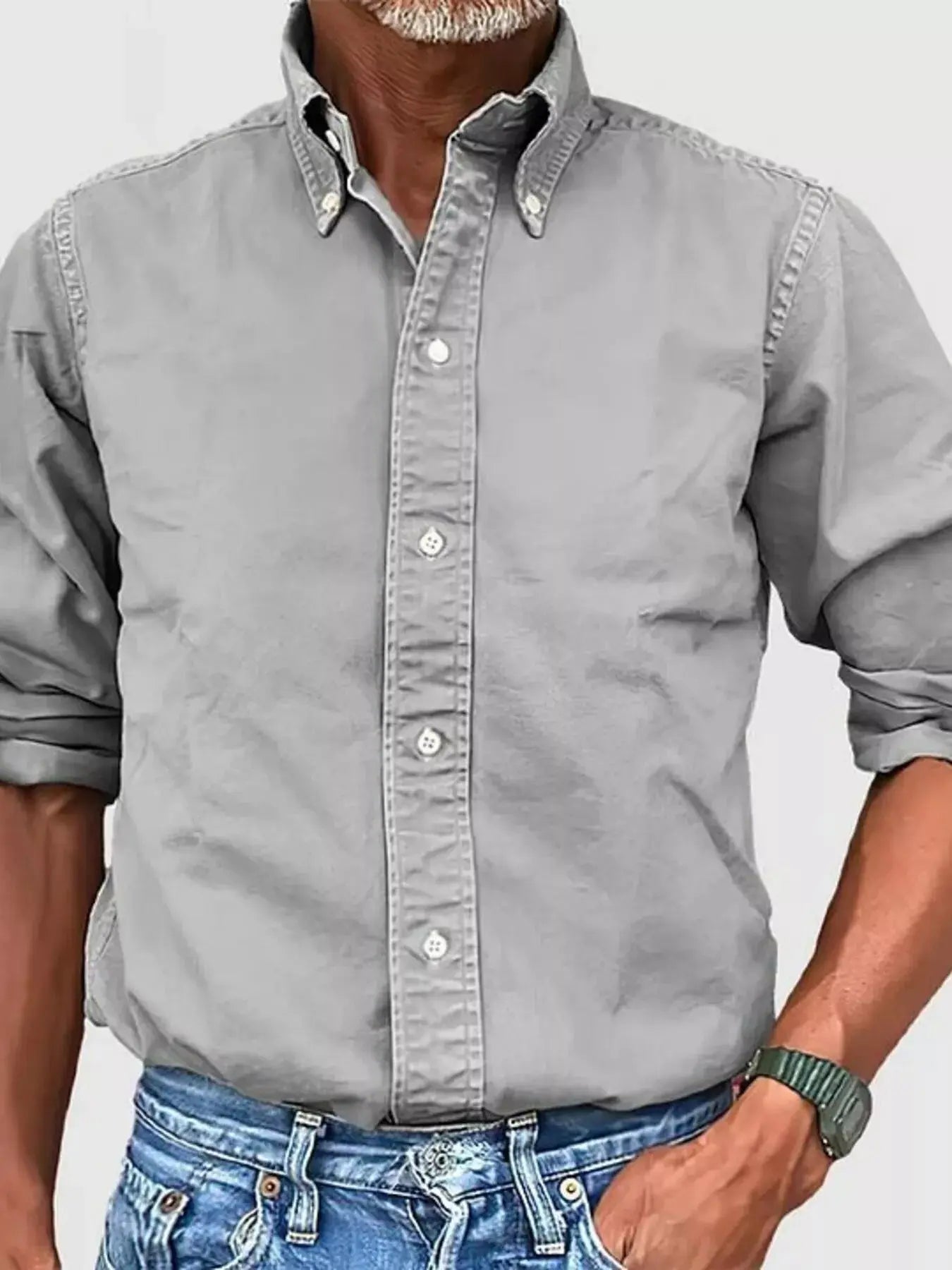 Men's Full Size Casual Button-Down Shirt Plus Size Simply Love