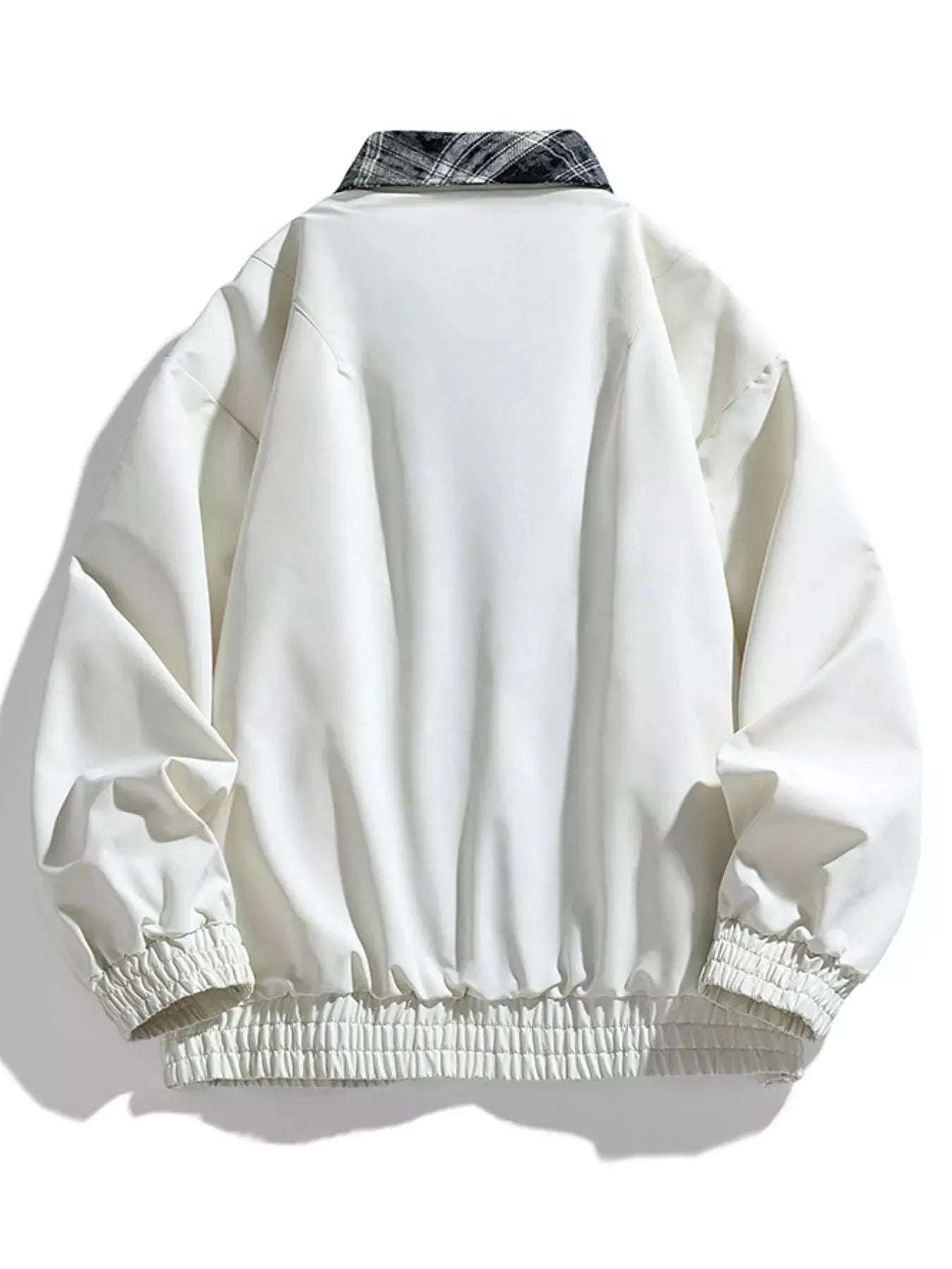 Men's Plus Size Plaid Collar Zip-Up Bomber Jacket Simply Love