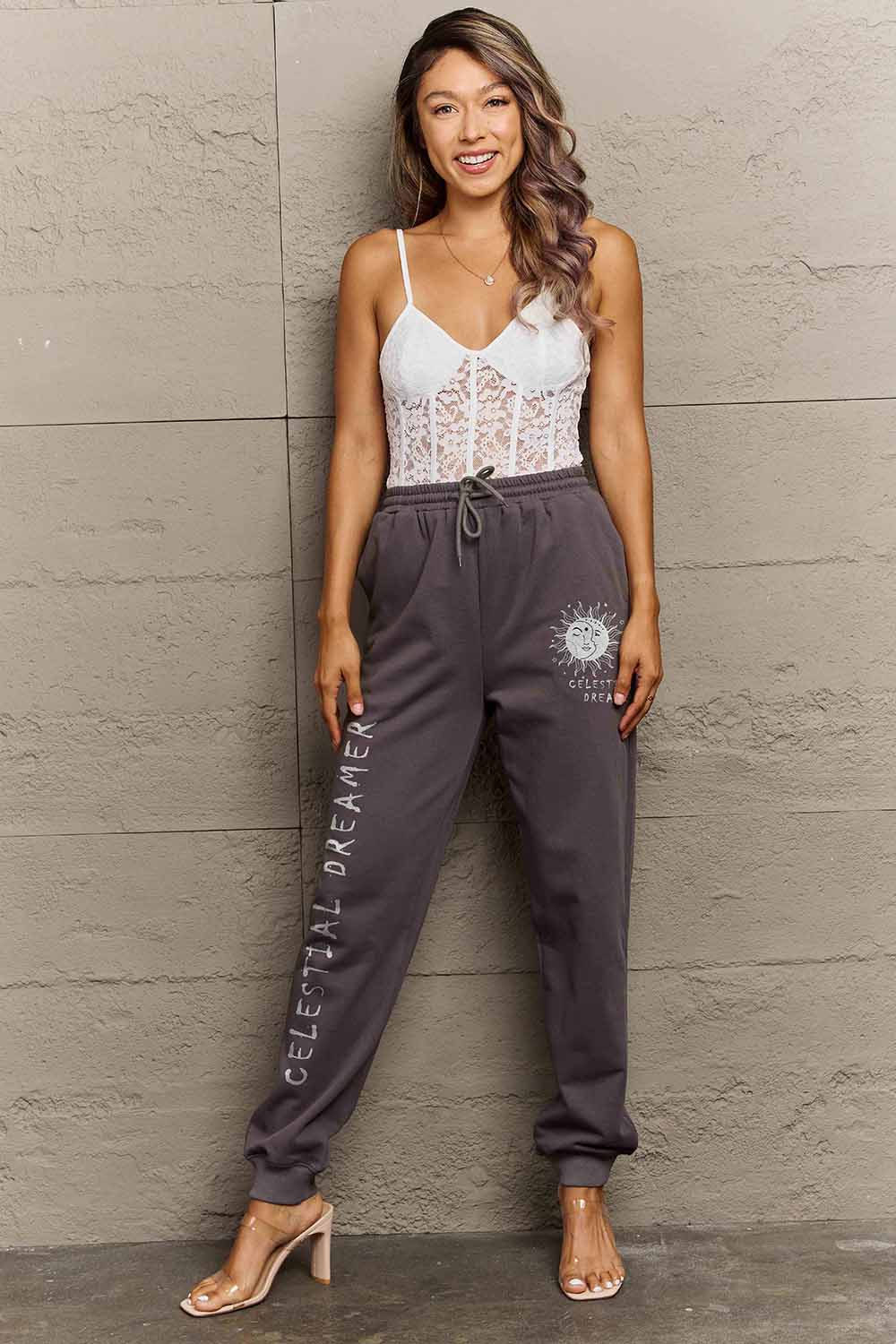 Simply Love Full Size CELESTIAL DREAMER Graphic Sweatpants.