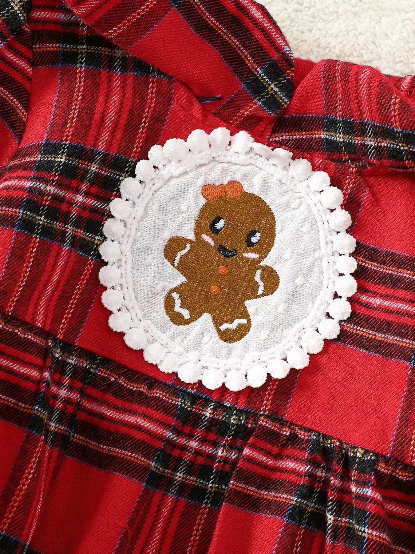 Children's Christmas Plaid Gingerbread One-Piece Simply Love