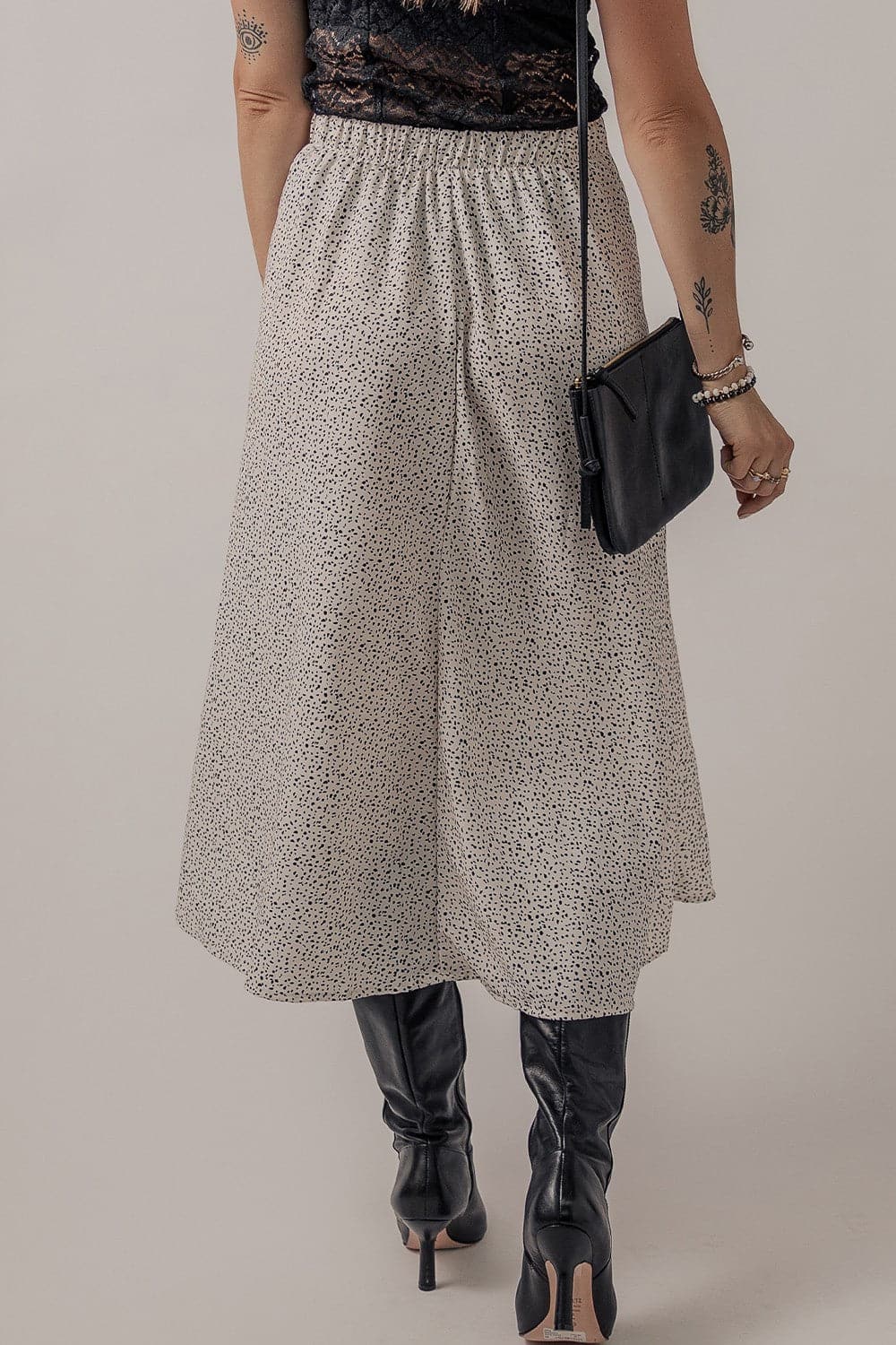 Speckle High Waist Midi Skirt.